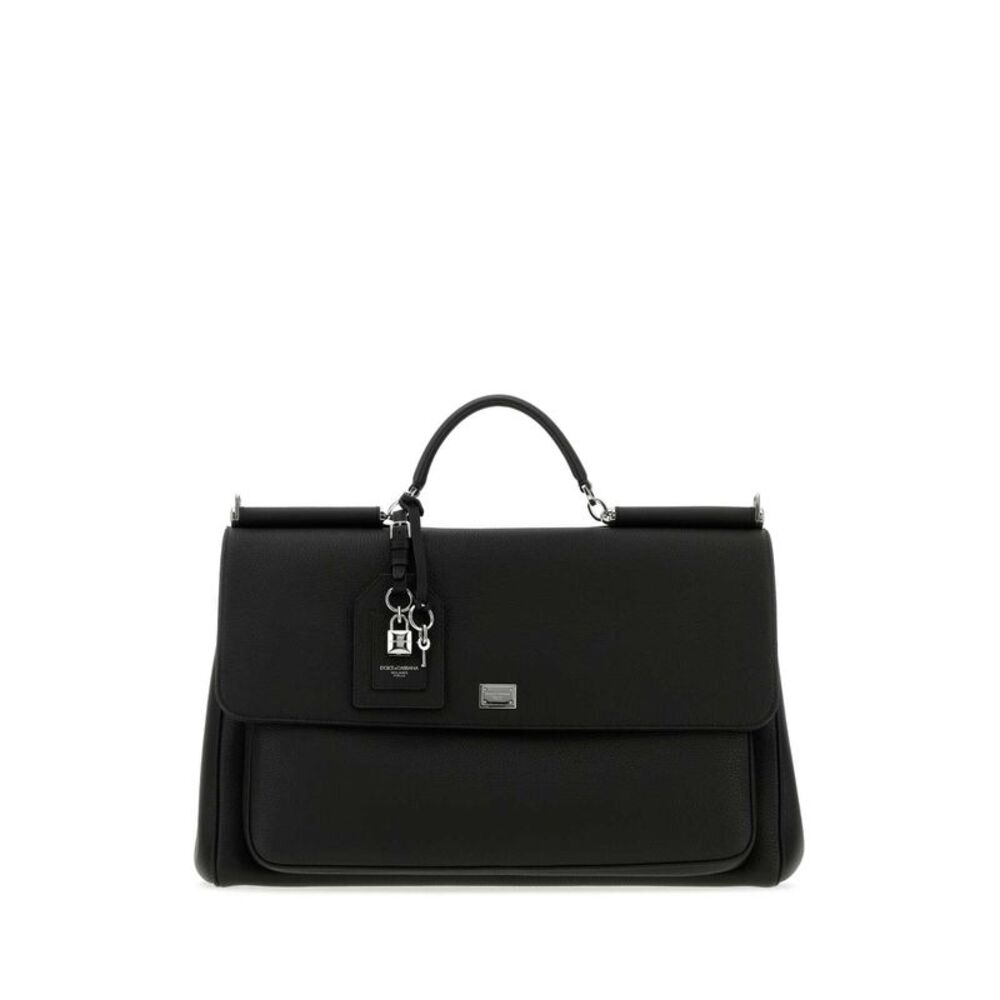 Dolce & Gabbana Men Black Leather My Sicily Handbag